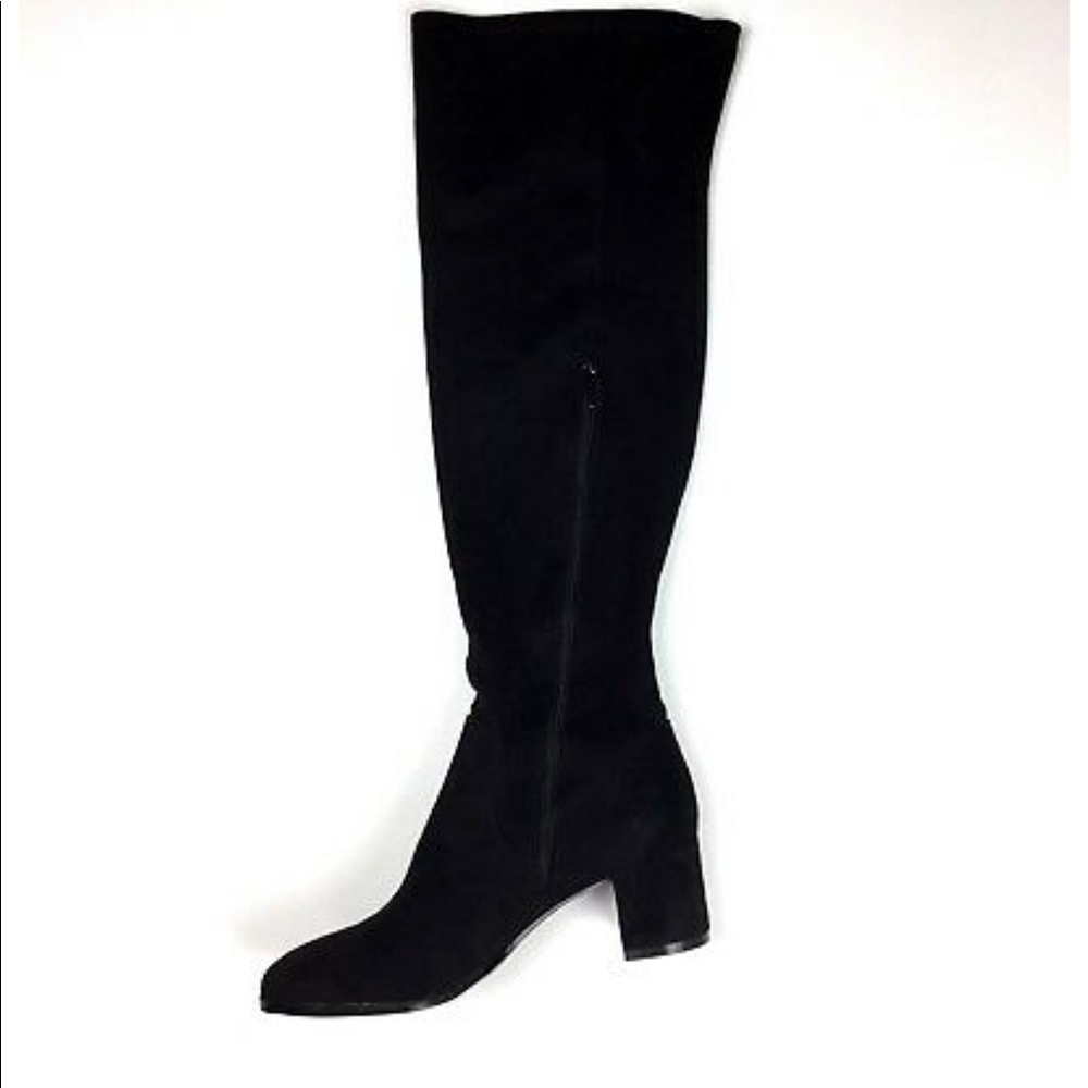 Elaine Embroidered  Black Floral Heeled Boots - Picture 5 of 6